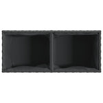 ZNTS Garden Planter with 2 Pots Black 72x30x32 cm Poly Rattan 366422