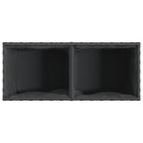 ZNTS Garden Planter with 2 Pots Black 72x30x32 cm Poly Rattan 366422