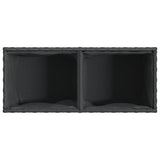 Garden Planter with 2 Pots Black 72x30x32 cm Poly Rattan 366422