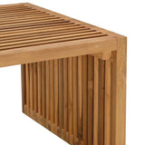 Garden Side Table Brown 110 x 55 x 35.5 cm Solid Teak Wood 42006356