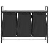 Laundry Basket 3 Compartments with Shelf Grey Sonoma 859063