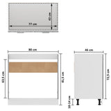 Sink Bottom Cabinet Lyon Grey Sonoma 80x46x81.5 cm Engineered Wood 815565