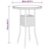 Garden Bistro Set Black Poly rattan Medium Removable Covers 3095901