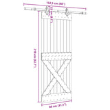 Sliding Door NARVIK Natural and Black 80 x 210 cm 3445372