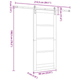 Sliding Door Natural 86 x 198.5 cm Solid Pine Wood 3445447