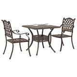 Garden Table Set 3 pcs Bronze Cast Aluminium 3334732
