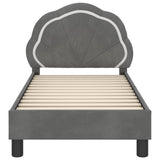 Toddler Bed Frame with Headboard Dark Grey 70 x 140 cm Velvet 42010895
