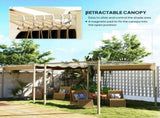 3 x 3m Retractable Roof Metal Pergola - Khaki T3398P323969