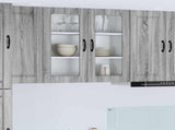 Wall Glass Cabinet PORTO Grey Sonoma 80 x 31 x 80 cm 885421