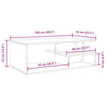 ZNTS Coffee Table Brown Oak 102x55x35 cm Engineered Wood 848016