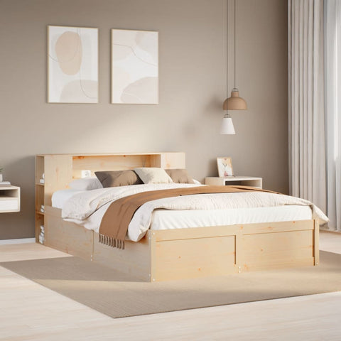 Bed Frame without Mattress 140x190 cm Solid Wood Pine 3323422