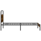 Bed Frame Without Mattress 100x190 cm Smoked Oak Engineered Wood 4100350