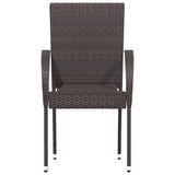 Stackable Outdoor Chairs 4 pcs Poly Rattan Brown 310083