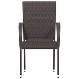 Dining Chair Set of 2 Brown Poly Rattan Standard Stackable 44237