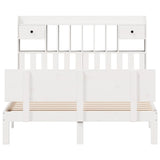 ZNTS Bookcase Bed without Mattress White 160x200cm Solid Wood Pine 3322697