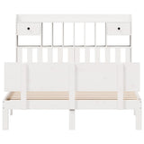 Bookcase Bed without Mattress White 140x190cm Solid Wood Pine 3322685