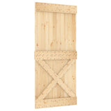 Sliding Door with Hardware Set 95x210 cm Solid Wood Pine 3203195