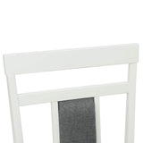 Dining Chair 2 pcs White and Grey Solid Rubber Wood 42020505