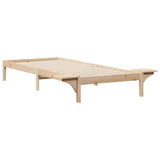 Bed Frame with Side Tables Natural 90 x 220 cm Solid Pine Wood 873241
