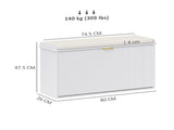 Elegant Eight Shoe Bench, with Top Seat - White T3398P344821