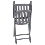 Outdoor Chair Set of 6 Grey Solid Acacia wood Standard Foldable 3065519