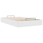 Ottoman Bed Frame without Mattress White Double Faux Leather 3310830