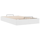 Ottoman Bed Frame without Mattress White Double Faux Leather 3310830