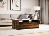 Coffee Table with LED Lights Smoked Oak Engineered Wood 851995