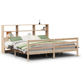 Bookcase Bed without Mattress 200x200 cm Solid Wood Pine 3322245