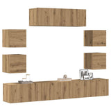 7 Piece TV Cabinet Set Wall-mounted Artisan Oak Engineered Wood 3329016