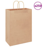 Paper Bags 250 pcs with Handles Brown 32x17x44 cm 4101594