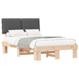 Bed Frame with Upholstered Headboard Dark Grey 120 x 200 cm 877280