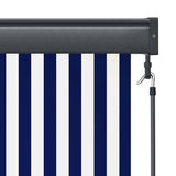Outdoor Roller Blind 120x250 cm Blue and White 145961