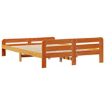 ZNTS Bed Frame without Mattress Wax Brown 160x200 cm Solid Wood Pine 855468