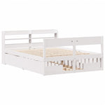 Bed Frame without Mattress White 140x200 cm Solid Wood Pine 3307123