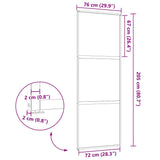Glass Door Striped Black 76 x 2 x 205 cm Aluminium 42012460