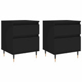 Bedside Cabinets 2 pcs Black 40x35x50 cm Engineered Wood 830655