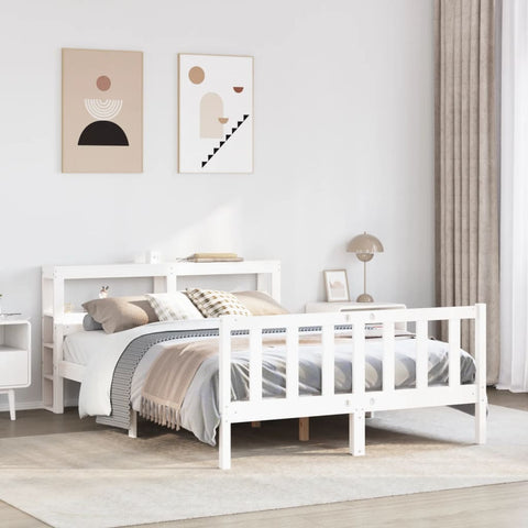 Bed Frame without Mattress White 160x200 cm Solid Wood Pine 3305909
