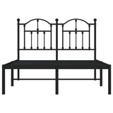 Metal Bed Frame without Mattress with Headboard Black 120x190cm 353436