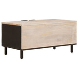 Coffee Table White 80 x 50 x 40 cm Solid Mango Wood 4017869