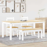 ZNTS 4 Piece Dining Set Panama White Solid Wood Pine 3345187