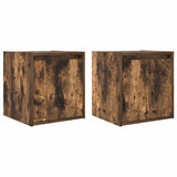 ZNTS Wall-Mounted Bedside Cabinets 2 pcs Smoked Oak 38x34x40 cm 861238