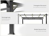3 x 3 m Aluminum Gazebo, with Retractable Roof - Grey T3398P328479