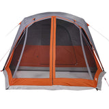 Family Tent with Porch 6-Person Grey and Orange Waterproof 94550