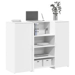 ZNTS Reception Desk White 135x50x103.5 cm Engineered Wood 3324187