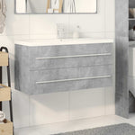 ZNTS 2 Piece Bathroom Furniture Set Concrete Grey Engineered Wood 3324963