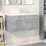 ZNTS 2 Piece Bathroom Furniture Set Concrete Grey Engineered Wood 3324963