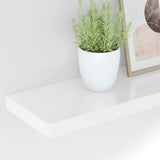 Floating Wall Shelves 2 pcs High Gloss White 90x23.5x3.8 cm MDF 323755