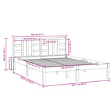 Bed Frame without Mattress Black 200x200 cm Solid Wood 3105429