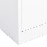 Office Cabinet White 90x40x180 cm Steel 335942